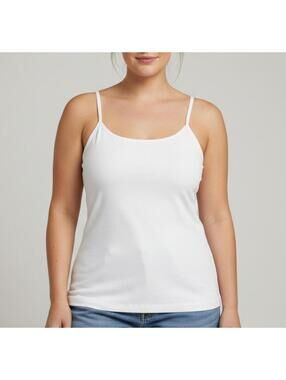 TOP Maidenform White Nylon Spandex Shaping Camisole Tank Top Size Large
